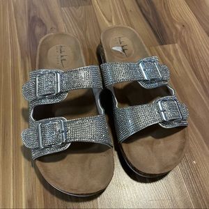 Nicole Miller Size 9 Rhinestone Sandals